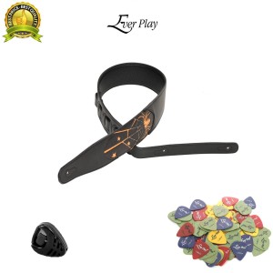 SKÓRZANY PAS DO GITARY REGULOWANY-WYGODNY + !