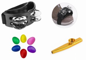 TAMBURYN NA STOPĘ + METALOWE KAZOO + EGG SHAKER