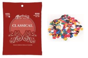 Struny do gitary klasycznej Martin M260 - ball end + GRATIS