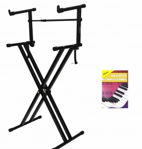 STATYW / STOJAK KEYBOARDOWY  PODWÓJNY + DOSTAWKA / NADSTAWKA + AKORDY 