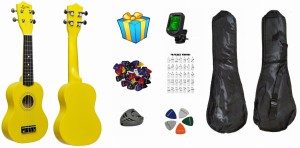 UKULELE SOPRANOWE UC-21 SG YELLOW / ŻÓŁTE + AKCESORIA + GRATIS - PROMO