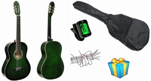 GITARA KLASYCZNA PRIMA CG-1 3/4 GREEN BURST + POKROWIEC + TUNER + GRATIS