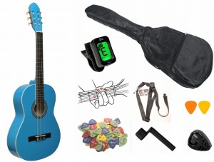 GITARA KLASYCZNA PRIMA CG-1 3/4 SKY BLUE + POKROWIEC + TUNER + ZAWIESIE +