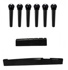 SIODEŁKO GRYFU + SIODEŁKO MOSTKA + KOŁECZKI - ZESTAW DO GITARY AKUSTYCZNEJ + GRATIS