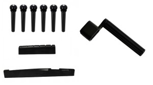 SIODEŁKO GRYFU + SIODEŁKO MOSTKA + KOŁECZKI + KORBKA - ZESTAW DO GITARY AKUSTYCZNEJ + GRATIS 