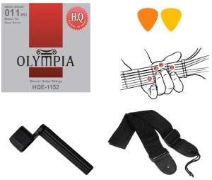 STRUNY DO GITARY ELEKTRYCZNEJ OLYMPIA HQE-1152 + PASEK + KORBKA + KATALOG + KOSTKI   