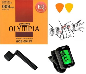 STRUNY DO GITARY ELEKTRYCZNEJ OLYMPIA HQE-0942S +TUNER+KORBKA+KATALOG+KOSTK