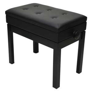 ŁAWA DO PIANINA / FORTEPIANU / KEYBOARDU - REGULOWANA ZE SCHOWKIEM PRIMA PB BLACK
