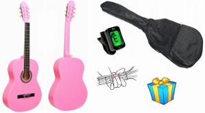 GITARA KLASYCZNA PRIMA CG-1 3/4 PINK + POKROWIEC + TUNER + GRATIS 