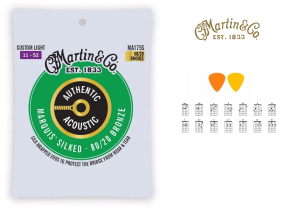 STRUNY DO GITARY AKUSTYCZNEJ MARTIN MA-175S 11-52 + GRATISY  