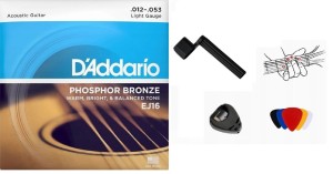 STRUNY DO GITARY AKUSTYCZNEJ D'Addario EJ16 - 12-53 + KORBKA+PICHOLDER+GRATIS
