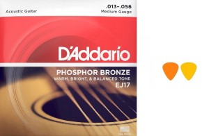 STRUNY DO GITARY AKUSTYCZNEJ D'ADDARIO EJ17 013-056 + GRATIS