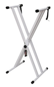 STATYW / STOJAK POD KEYBOARD PIANINO ORGANY PODWÓJNY - AMBRA X4 WH