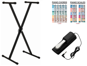 STATYW POD KEYBOARD/ STOJAK KEYBOARDOWY AMBRA X3 + PEDAŁ SUSTAIN + GRATIS