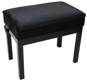 ŁAWA  DO PIANINA  ZE SCHOWKIEM - WELUROWA - REGULOWANA - PBV-200