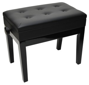 ŁAWA DO PIANINA ZE SCHOWKIEM PRIMA PB-300 BK/BK GLOSS 