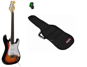 GITARA ELEKTRYCZNA STRATOCASTER MONTANA ST-1SB + POKROWIEC + TUNER