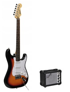 GITARA ELEKTRYCZNA STRATOCASTER MONTANA ST-1SB + WZMACNIACZ