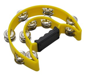 tamburyn dwurzędowy podwójny żółty głośny, 20 par talerzyków