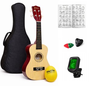 ukulele koncertowe drewniane Prima PUC-NT + pokrowiec + tuner + gratisy 
