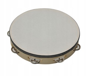 TAMBURYN DREWNIANY 10" Z NACIĄGIEM - 8 PAR BLASZEK