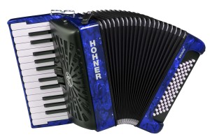 AKORDEON HOHNER BRAVO II DBL 60 NIEBIESKI + POKROWIEC + PASY NOŚNE