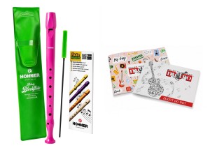 Flet prosty sopranowy do szkoły hohner 9508 hot pink - ciemny róż + zeszyt