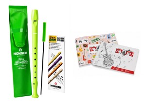 Flet prosty sopranowy do szkoły hohner 9508 green - zielony + zeszyt