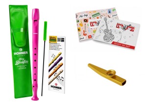 Flet prosty sopranowy do szkoły hohner 9508 hot pink + kazoo + zeszyt