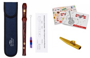 FLET PROSTY DREWNIANY Z ETUI-SOPRANOWY-BAROKOWY - ARS NOVA+ KAZOO + ZESZYT