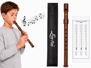 FLAŻOLET Z ETUI - SZKOLNY IMITACJA DREWNA TONACJA "D" EVER PLAY SI-922 W