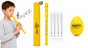 FLAŻOLET Z ETUI - SZKOLNY ŻÓŁTY TONACJA "D" EVER PLAY SI-922 YE + MARAKAS