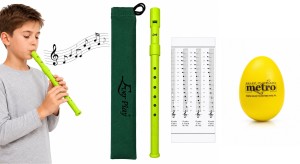 FLAŻOLET Z ETUI - SZKOLNY ZIELONY TONACJA "D" EVER PLAY SI-922 GR+MARAKAS