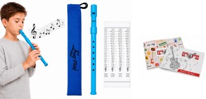 FLAŻOLET Z ETUI - SZKOLNY BŁĘKITNY TONACJA "D" EVER PLAY SI-922 BL + ZESZYT