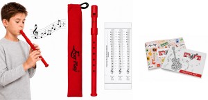 FLAŻOLET Z ETUI - SZKOLNY CZERWONY TONACJA "D" EVER PLAY SI-922 RD + ZESZYT