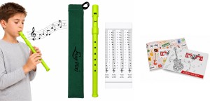 FLAŻOLET Z ETUI - SZKOLNY ZIELONY TONACJA "D" EVER PLAY SI-922 GR + ZESZYT