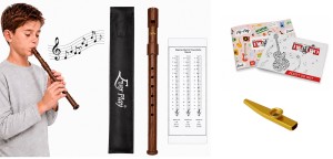 FLAŻOLET Z ETUI - SZKOLNY TONACJA "D" EVER PLAY SI-922W + ZESZYT + KAZOO
