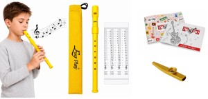 FLAŻOLET Z ETUI - SZKOLNY TONACJA "D" EVER PLAY SI-922 YE + ZESZYT + KAZOO