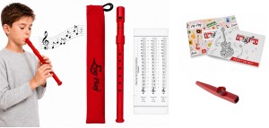 FLAŻOLET Z ETUI - SZKOLNY TONACJA "D" EVER PLAY SI-922 RD + ZESZYT+ KAZOO