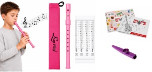 FLAŻOLET Z ETUI - SZKOLNY TONACJA "D" EVER PLAY SI-922 PK + ZESZYT + KAZOO