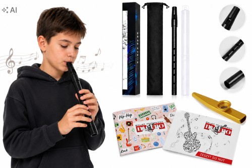 FLECIK-POLSKI-D-FLAZOLET-METALOWY-Z-ETUI-CZARNY-SZKOLNY-ZESZYT-KAZOO.jpg