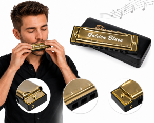Harmonijka Ustna Bluesowa GOLDEN BLUES C-dur + Etui