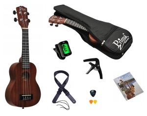 UKULELE SOPRANOWE Z POKROWCEM OCIEPLANYM PRIMA PU-200S + AKCESORIA + GRATIS
