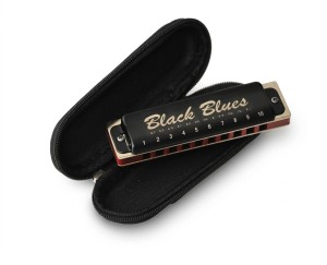 Harmonijka ustna diatoniczna z etui C-dur Black Blues Professional