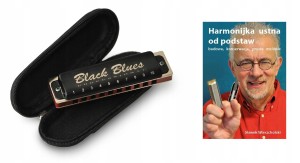Harmonijka ustna diatoniczna z etui C-dur Black Blues Professional + KURS