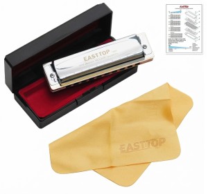 Harmonijka ustna diatoniczna z etui East Top C-dur T008S SV - PROFESJONALNA